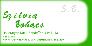 szilvia bohacs business card